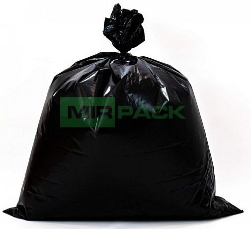 Мешки для мусора 180 л, 100 мкм, ПВД, в пачках 50 шт. черные, 2х слойные - Вид 1
